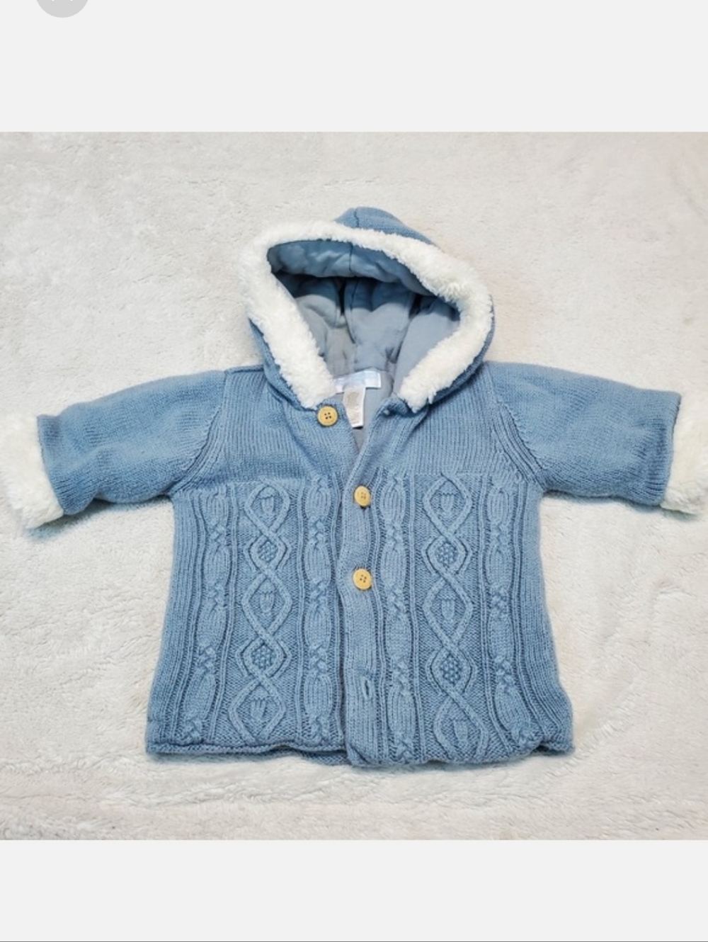 Janie and Jack Blue Cable‎ Knit Cozy Casual Sweater Cardigan Baby Boy 0 6 months
